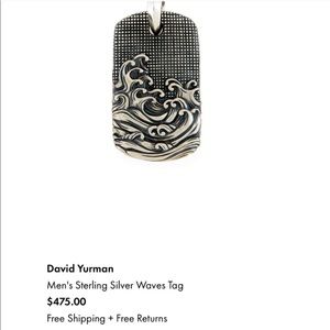 David Yurman Waves Pendant 925 Silver